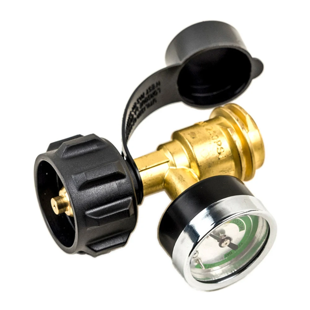 

For 100 lb Propane Tank Brass Gauge Adapter POL to For QCC1 Easy Installation for Outdoor Propane Powered Equipment and Barbecue