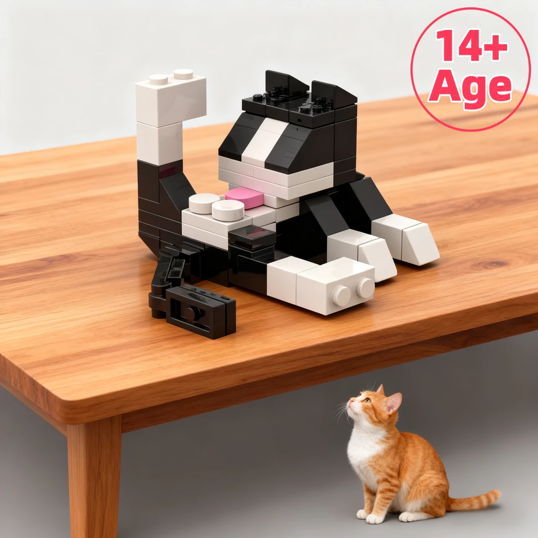 جديد الحيوان سلسلة 62 قطعة MOC الطوب القط الشكل لتقوم بها بنفسك اللبنات الاطفال التعليم لعب للأطفال هدية عيد ميلاد