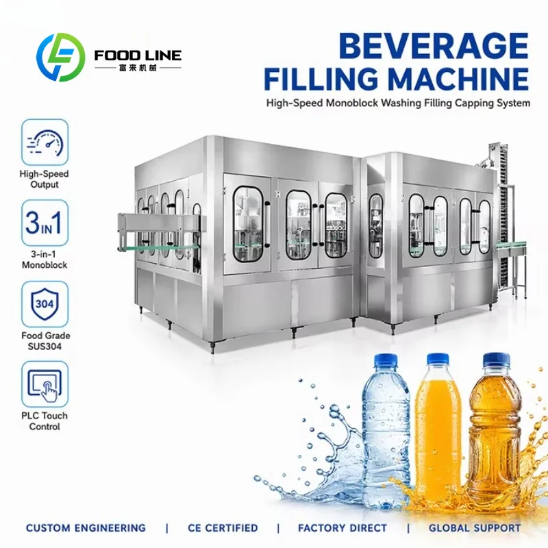 Custom bottle washer filler capper 2000BPH 3 in 1 PET bottle filling line stainless steel automatic for water beverage factory