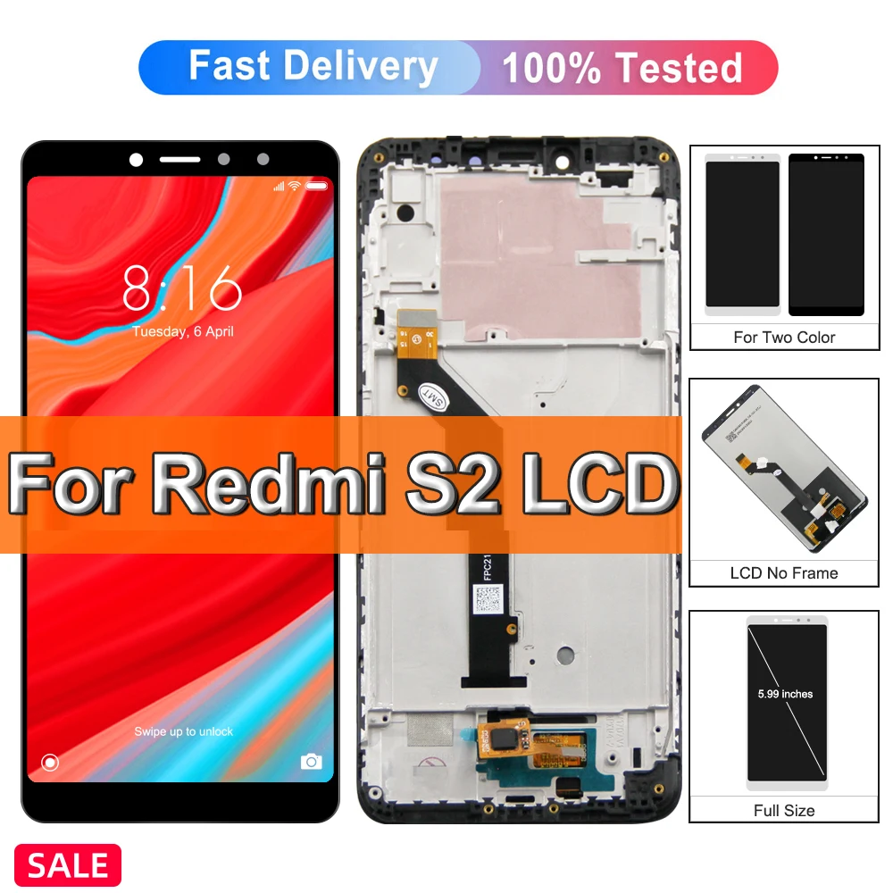 5.99\'\' For Xiaomi Redmi S2 LCD Display Touch Screen Digitizer Assembly For RedmiY2 Screen Repair M1803E6G M1803E6H lcd