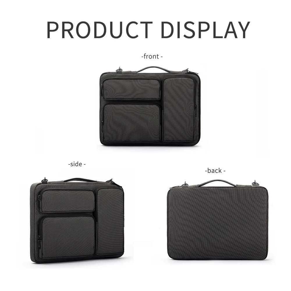 กระเป๋าแล็ปท็อปสําหรับ MacBook 13 14 15 16 สีดําธุรกิจโน้ตบุ๊คกระเป๋า Crossbody สําหรับแล็ปท็อปขนาด 16 นิ้วพร้อมสายคล้องไหล่