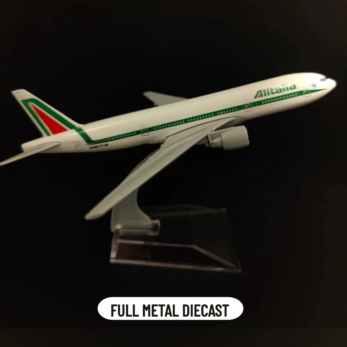 Scale 1:400 Metal Aircraft Replica 15cm Alitalia B777 Boeing Airbus Airplane Model Miniature Xmas Gift for Boy Girl