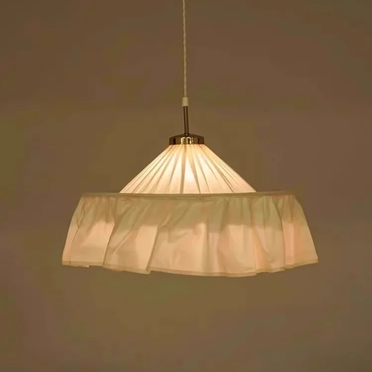 

Люстра для столовой, дизайнерская гостиная, спальня, кабинет, кофейня, ткань, кремовая лампа для гардероба