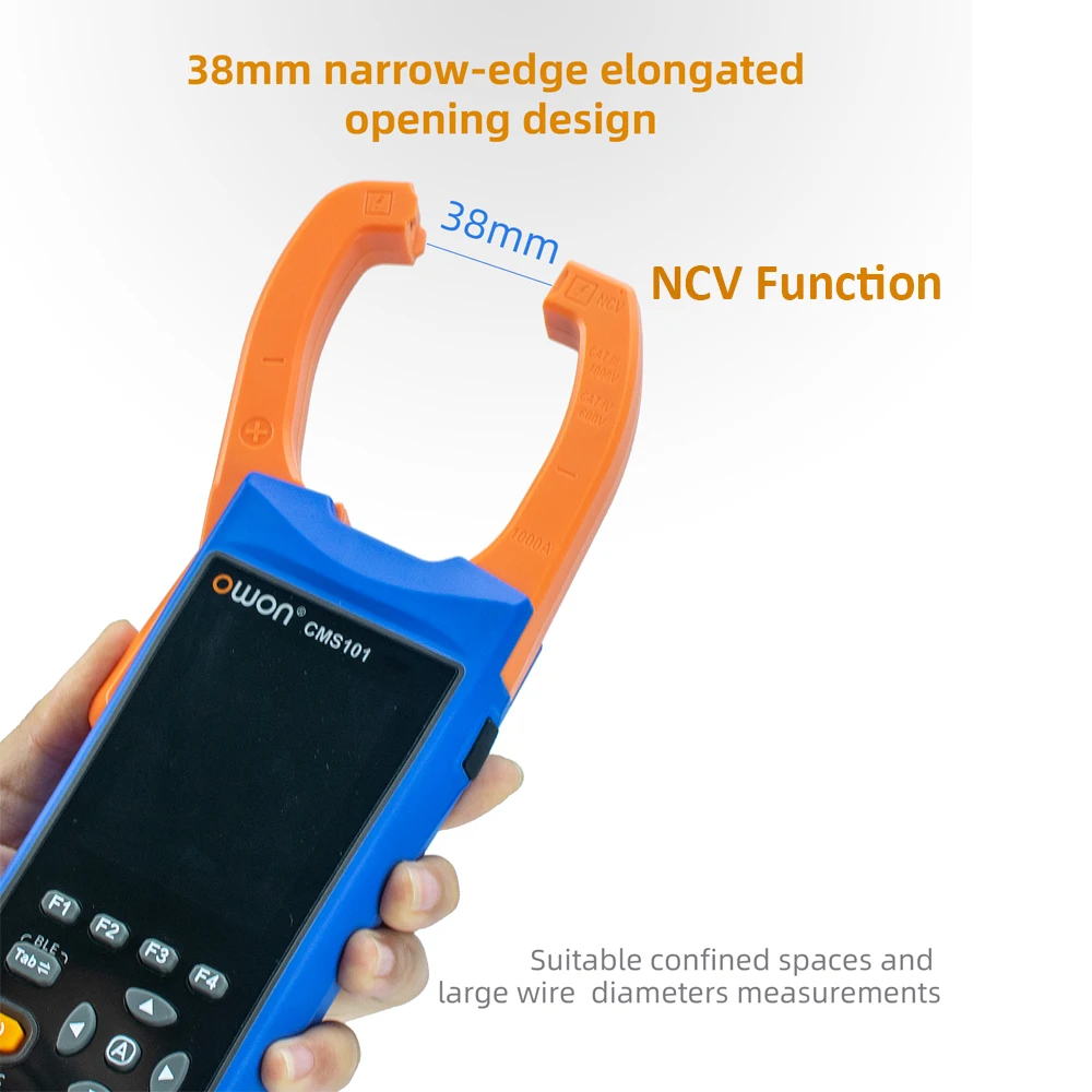 OWON 3 in 1 CMS101 Oscilloscope 1kHz Bandwidth 1000A AC/DC Clamp Meter Bluetooth Recorder NCV Voltage Current Waveform Measure