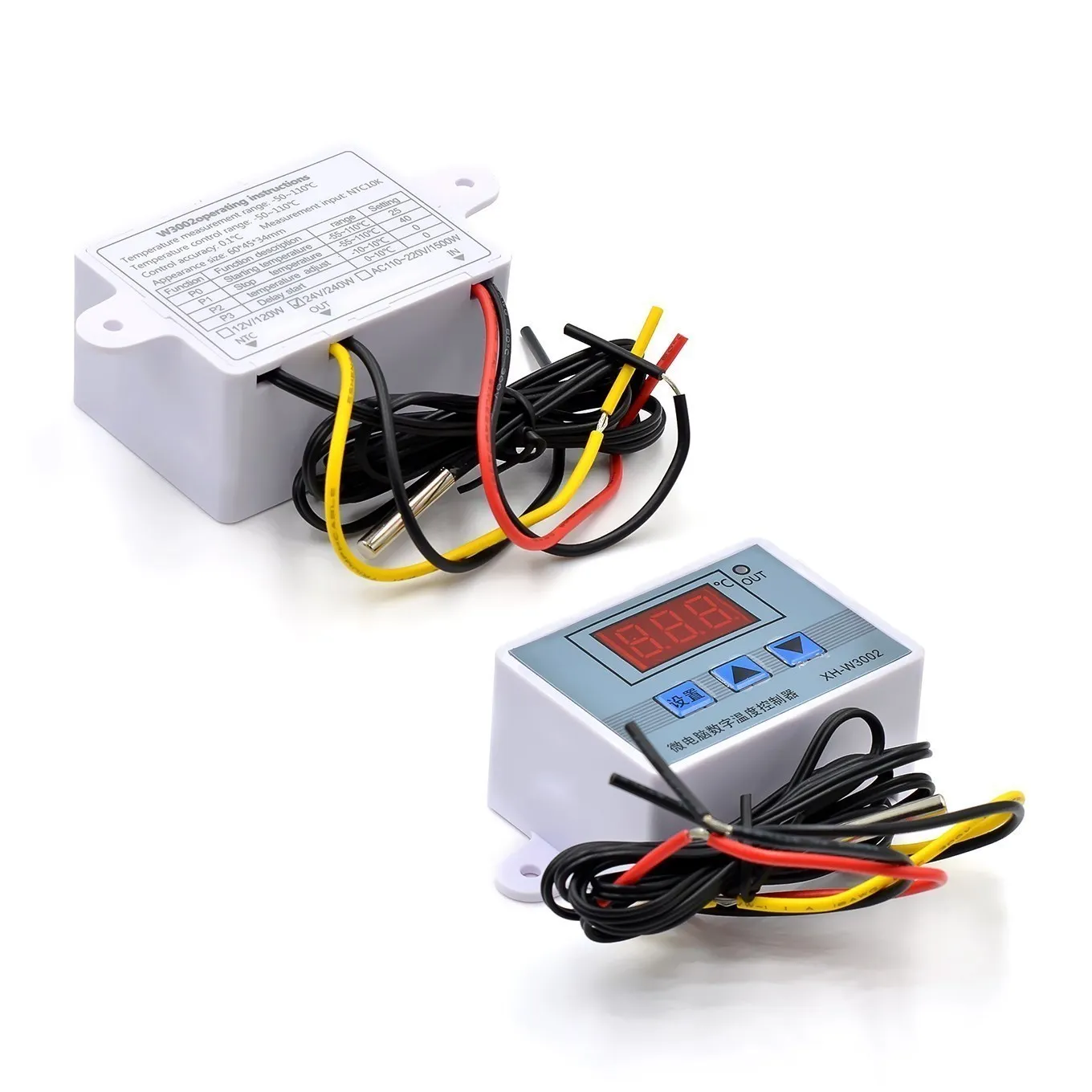 12V 24V 110-220V W3002 digital temperature controller microcomputer thermostat regulator hot and cold temperature control switch