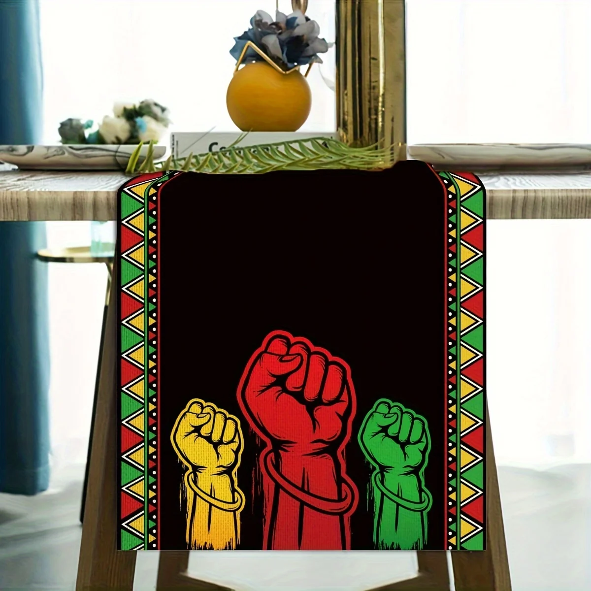 Black History Month Kwanzaa Table Runner - Colorful African American Heritage, Kitchen Dining Holiday Decor