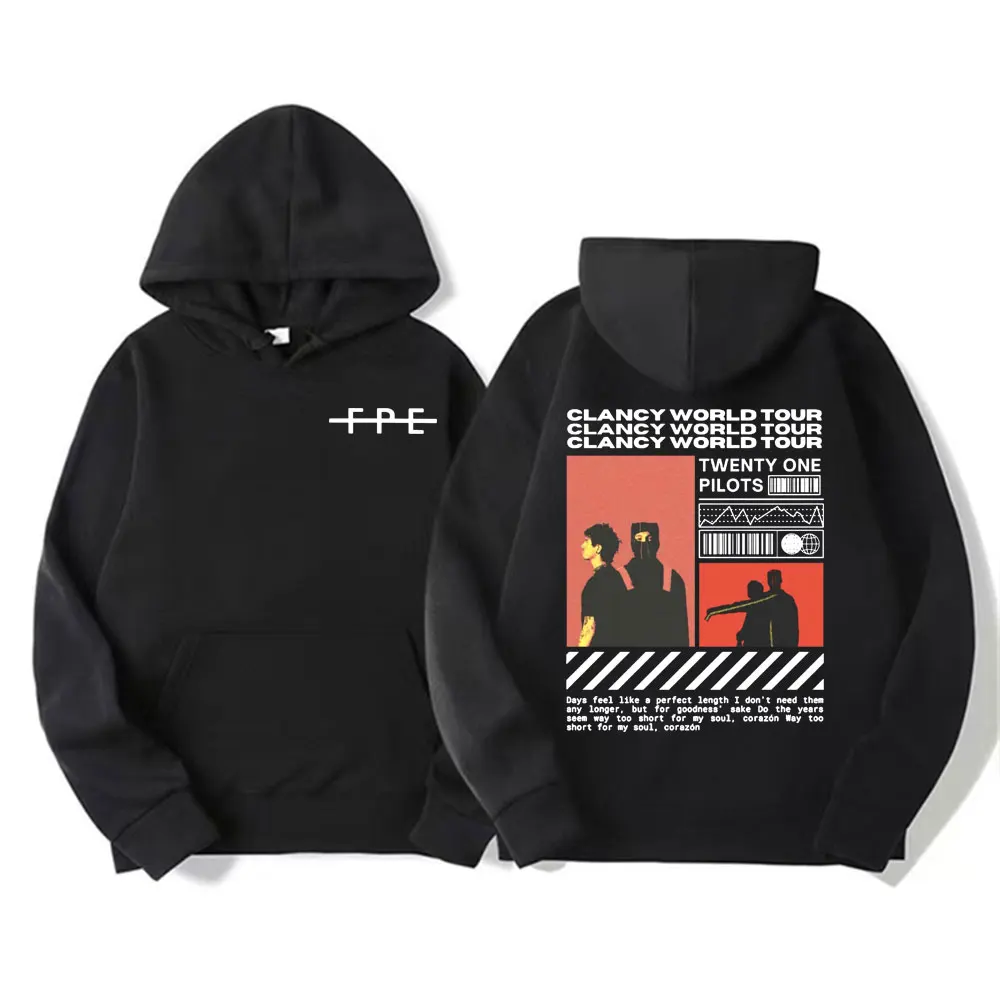 Twenty One Pilots Clancy World Tour Hoodie Men Women Harajuku Hip Hop Street Sweatshirt Casual Fleece Oversized Pullover Hoodies