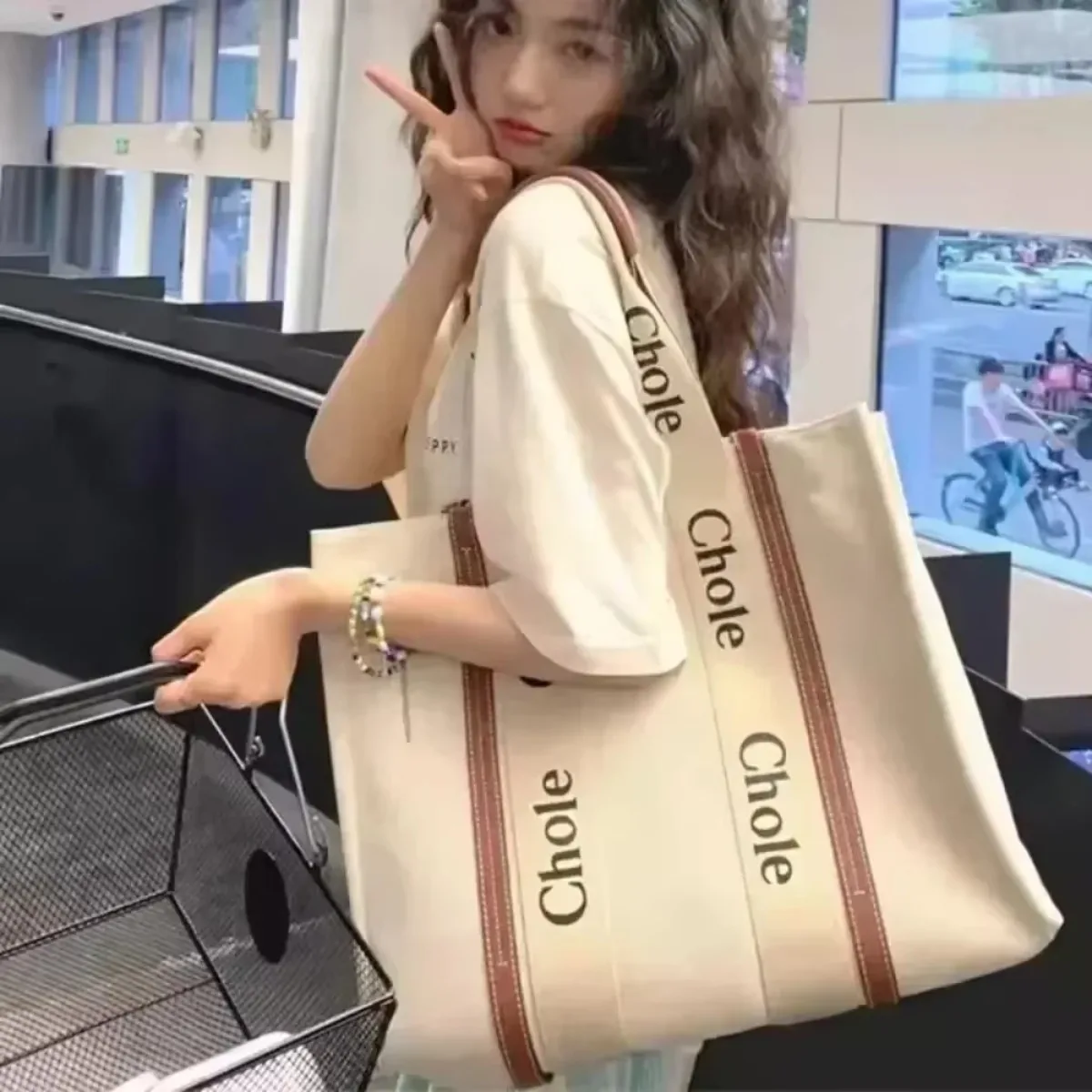 Women Handbag Trendy Designer Handbag Large Capacity Shopping Bag Ladies Crossbody Bags Classic Letters Canvas Bag Holiday Gifts