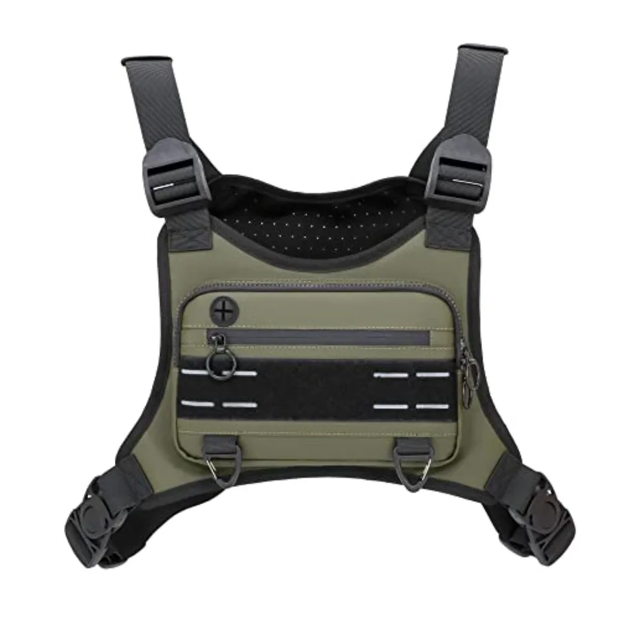 

Sports Chest Bag For Men Women Water Resistant Lightweight Front Chest Pack Running Vest Bag With Built-In Phone Holder and Ext