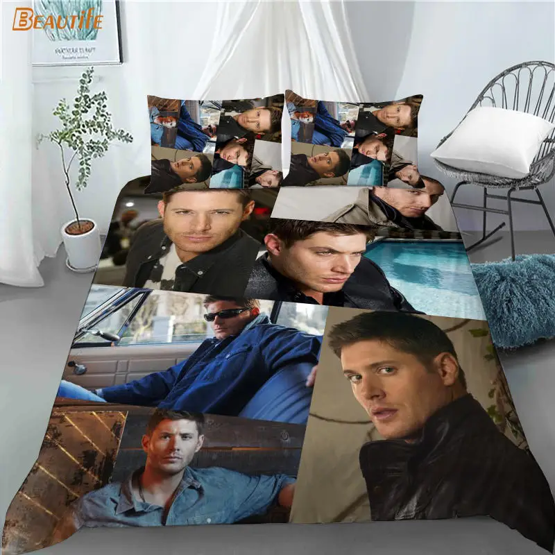 Hot Sale Supernatural TV 1 Duvet Cover 2 Pillowcases Polyester Fabric Bedding Set Family Boy Kid Set Duvet Cover Set