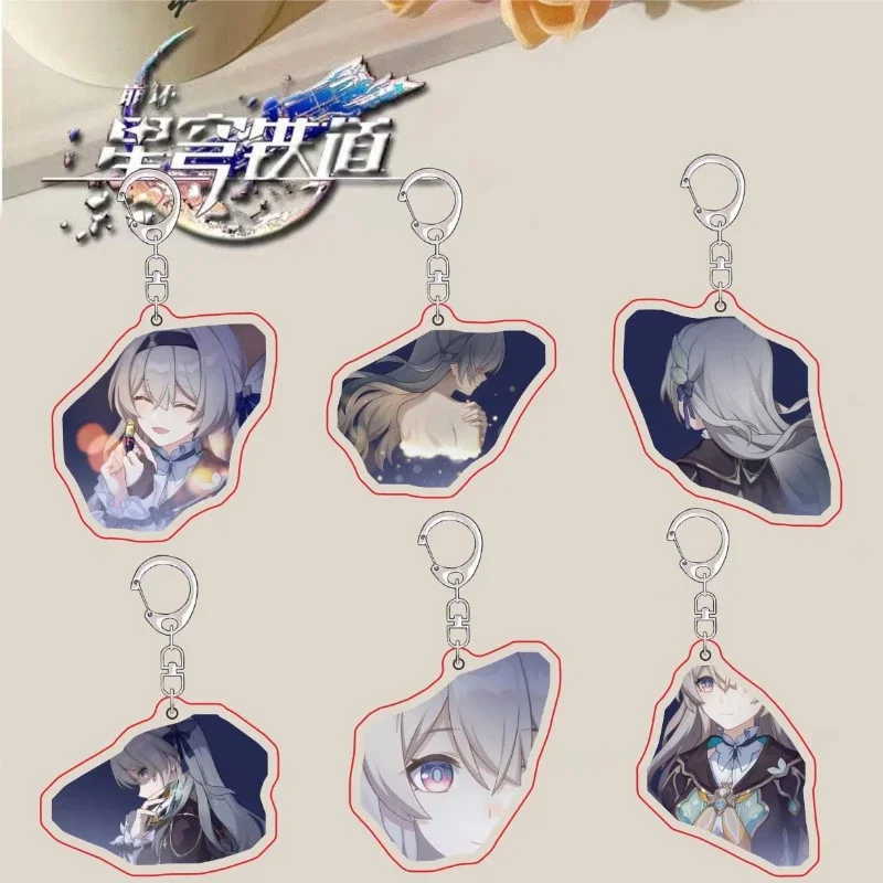 Game Honkai:Star Rail Firefly 1-6 Eidolons Acrylic Keychain Key Chain Ring for Accessories Bag Pendant Keyring Jewelry Fans Gift