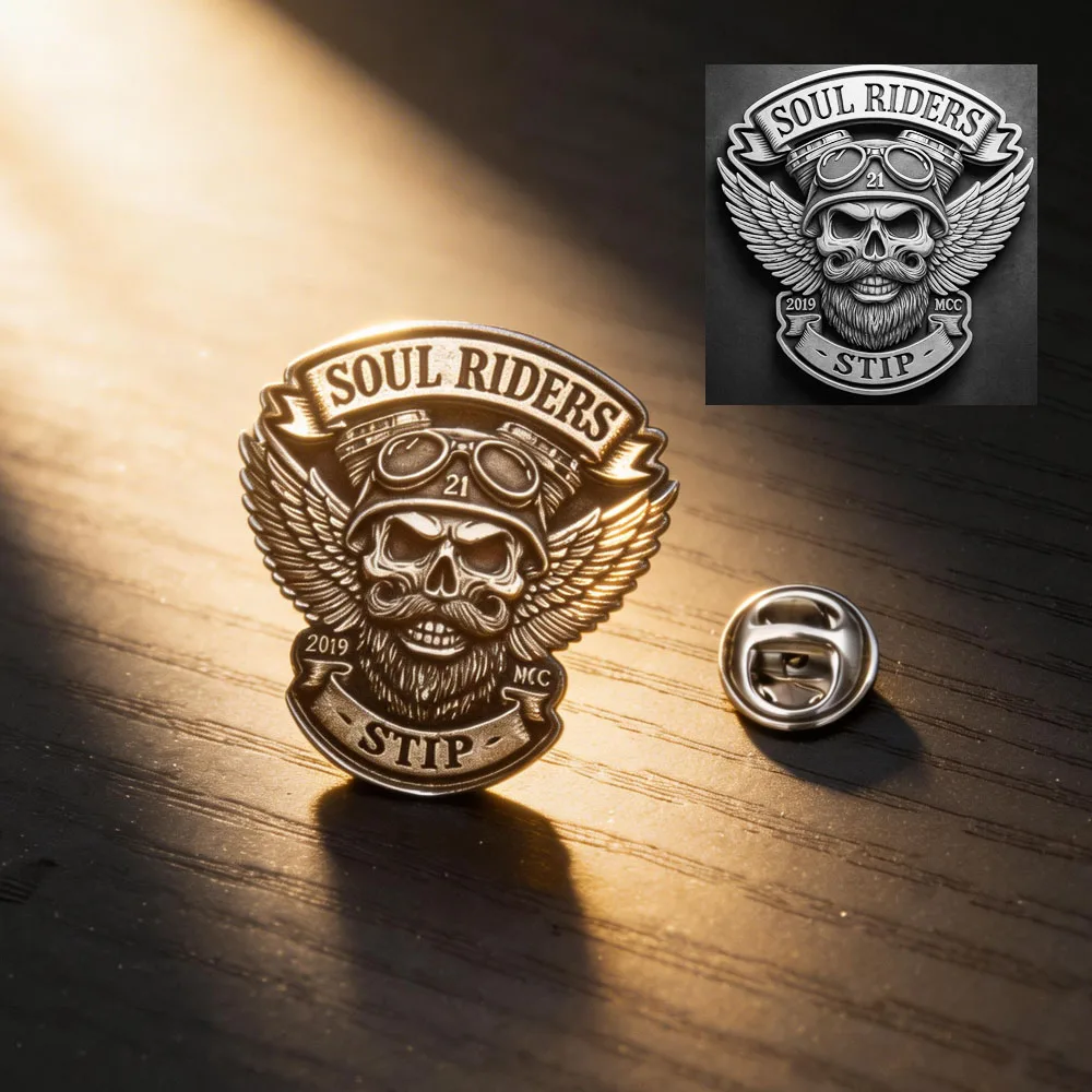 Custom 2D Engrave Picture Brooch For Women Men Fashion Creativity Stainless Steel Company Farm Logo Pattern Badges Jewelry Gifts