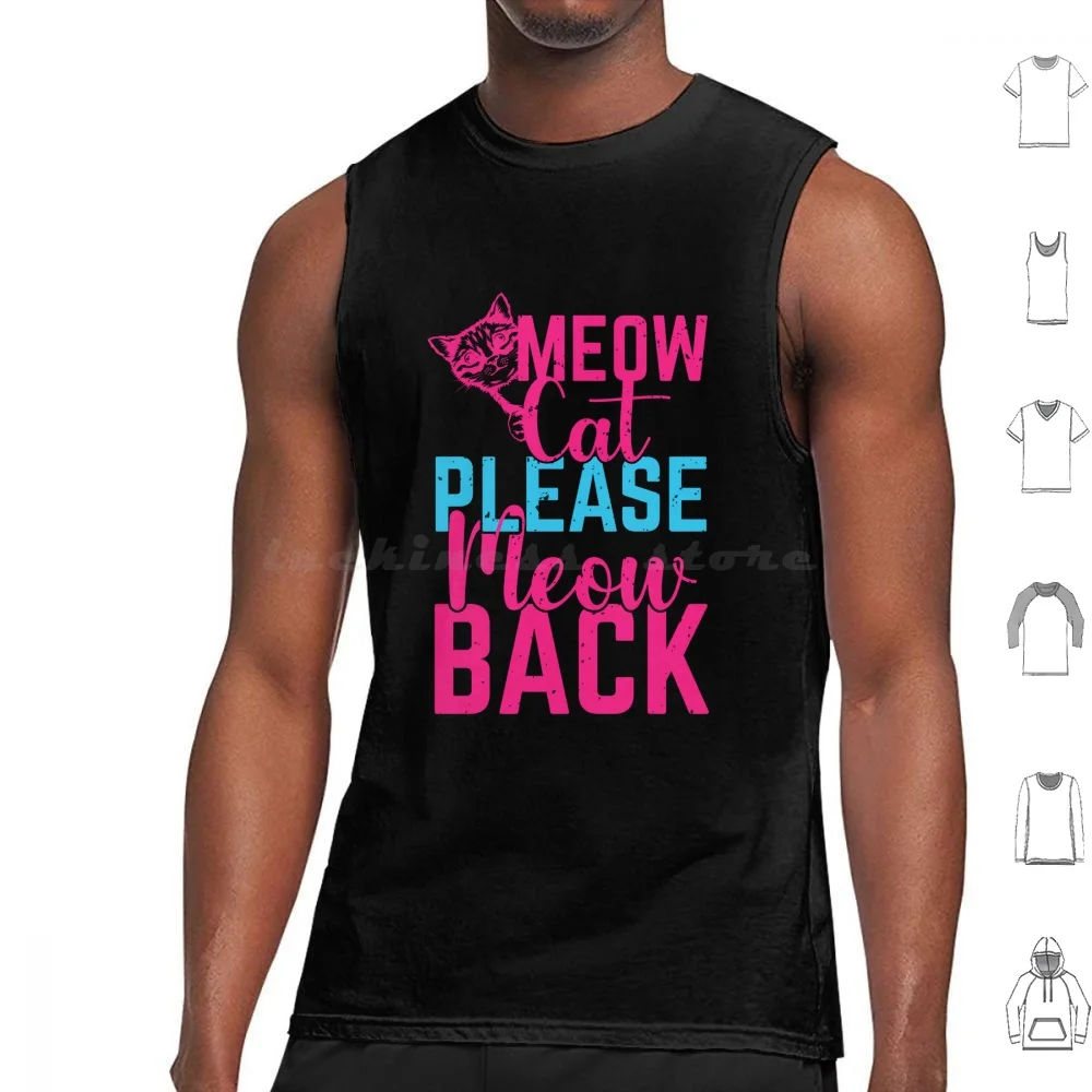 Iconic Line From The Song Contest 2024. Meow Cat Essential Tank Tops Print Cotton Esc Esc 2024 2024 Song Contest