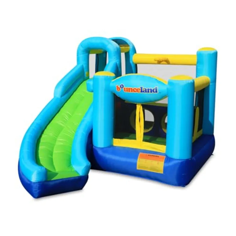 

12 ft L x 10 ft W x 8 ft H Inflatable Bounce House with Basketball Hoop Obstacle Wall Fun Tunnel Slide Bounce Area for Indoor O