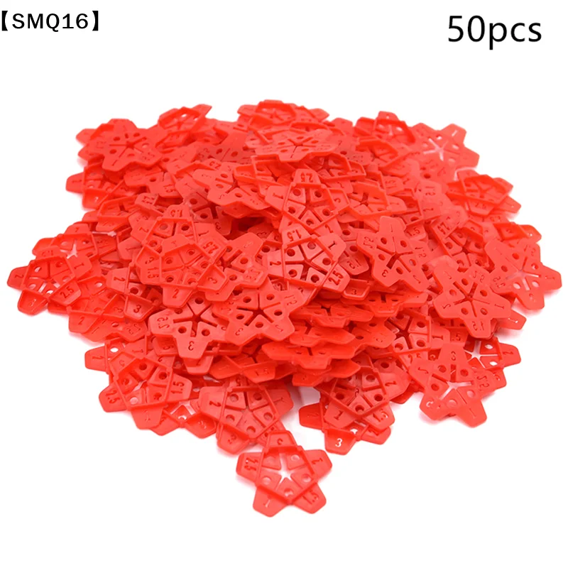 50Pcs 5In1 Wedge Ceramic Leveling System Professional Tile Spacers Clips Floor Wall  Leveling System Construction Tools【SMQ】