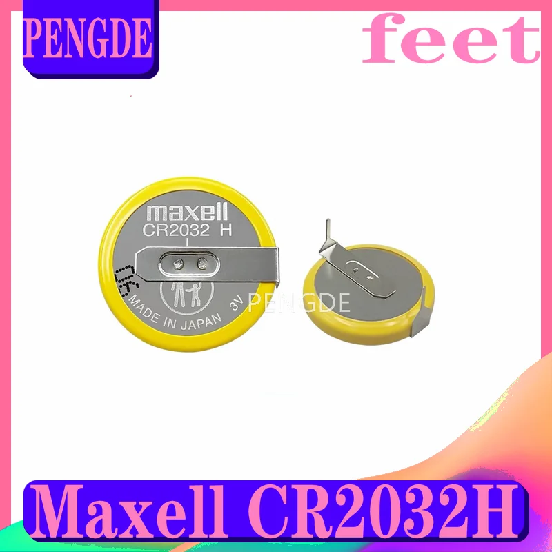 Maxell CR2032H battery 3V horizontal with solder pins CR2032 motherboard with plug PLC clock