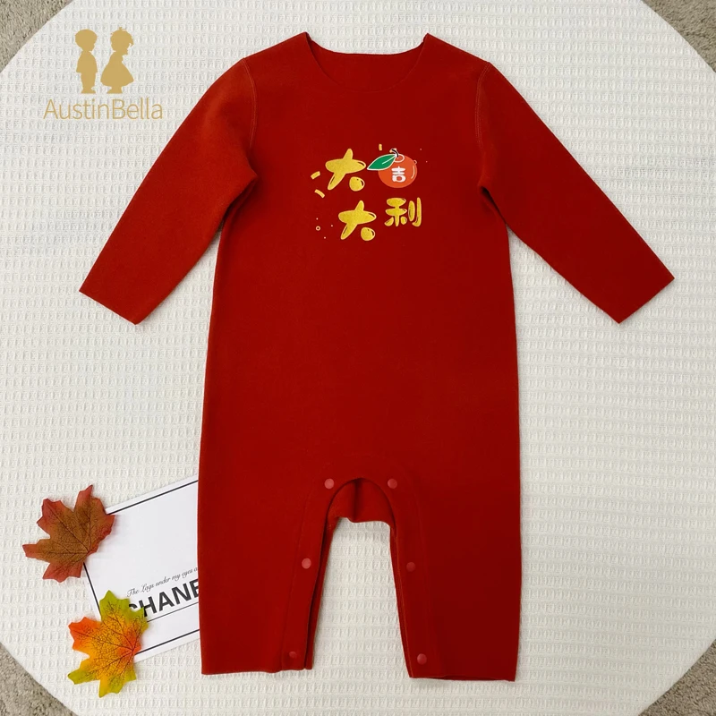 Newborn Infant Baby Boys Girls Clothes Red Cotton Long Sleeve Romper Letter Printed Baby Costume Newborn Baby Clothes