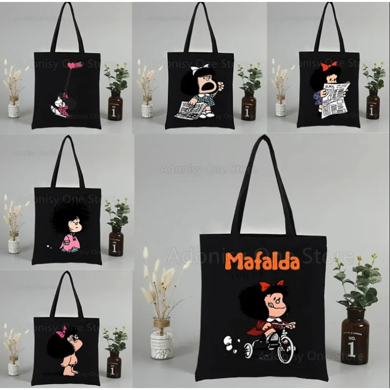 Mafalda monedero de tela para mujer, Bolso pequeño, Mini bolso de mano, bonito estuche para llaves de lona coreana, monedero, bolso bandolera para compras, regalo