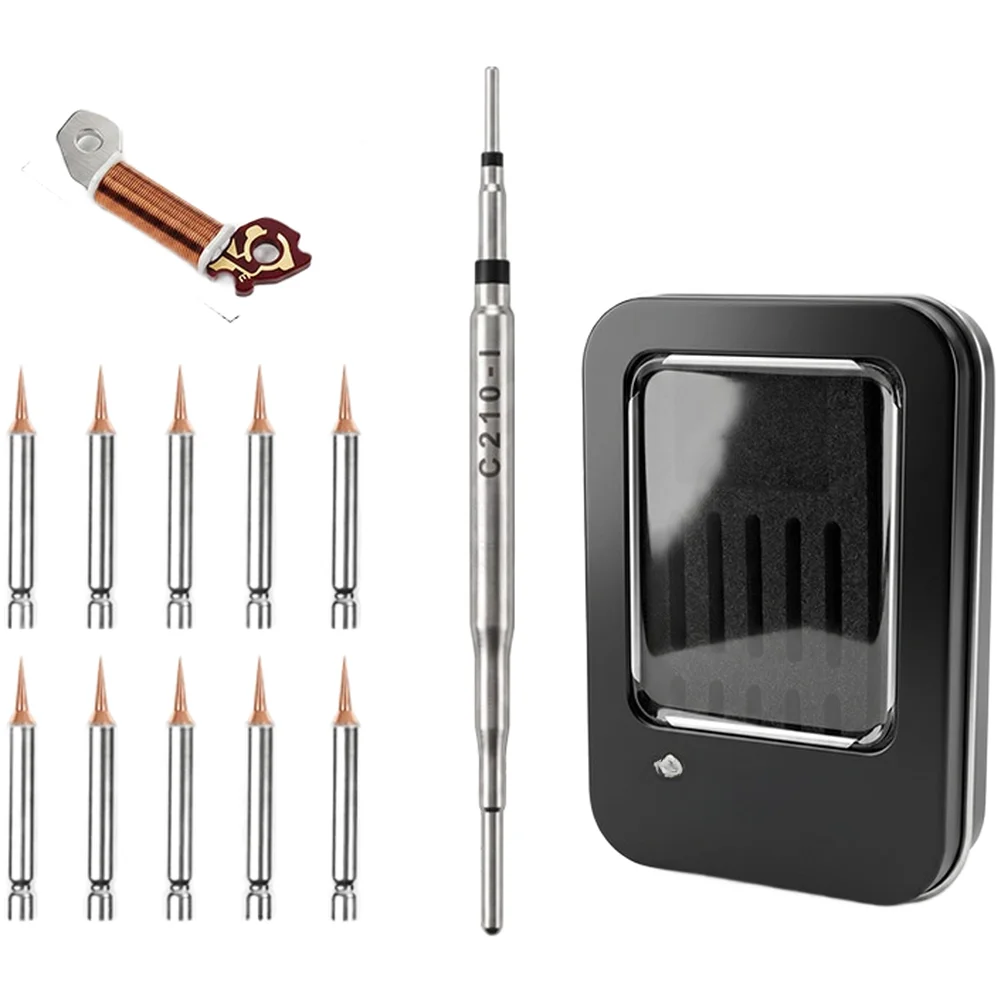 

C210 Replaceable Soldering Iron Tip Set Fine Point Tip Fast Heating For Electronic Repairs Soldering Tools Accessories