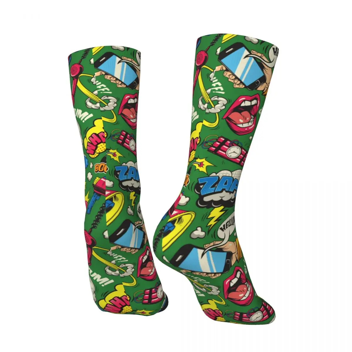 Pop-Art-Comic-Socken Socken Männer Frauen Polyester Strümpfe anpassbares Design