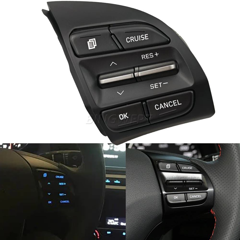 Steering Wheel Button 1.6L Cruise Control Switch With Backlight  For Hyundai Elantra 1.6 2019-2020 Avante 96720-F2110