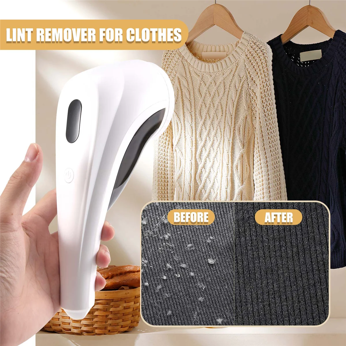 Electric Lint Shaver, USB Rechargeable Lint Remover for Different Fabrics Lint Remover Lint Cutter Perfect for Family