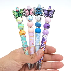 Perles de dentition en silicone pour bébé fille, accessoires de bricolage, bijoux de dessin animé, papillon, focale, nouveau, 10 pièces