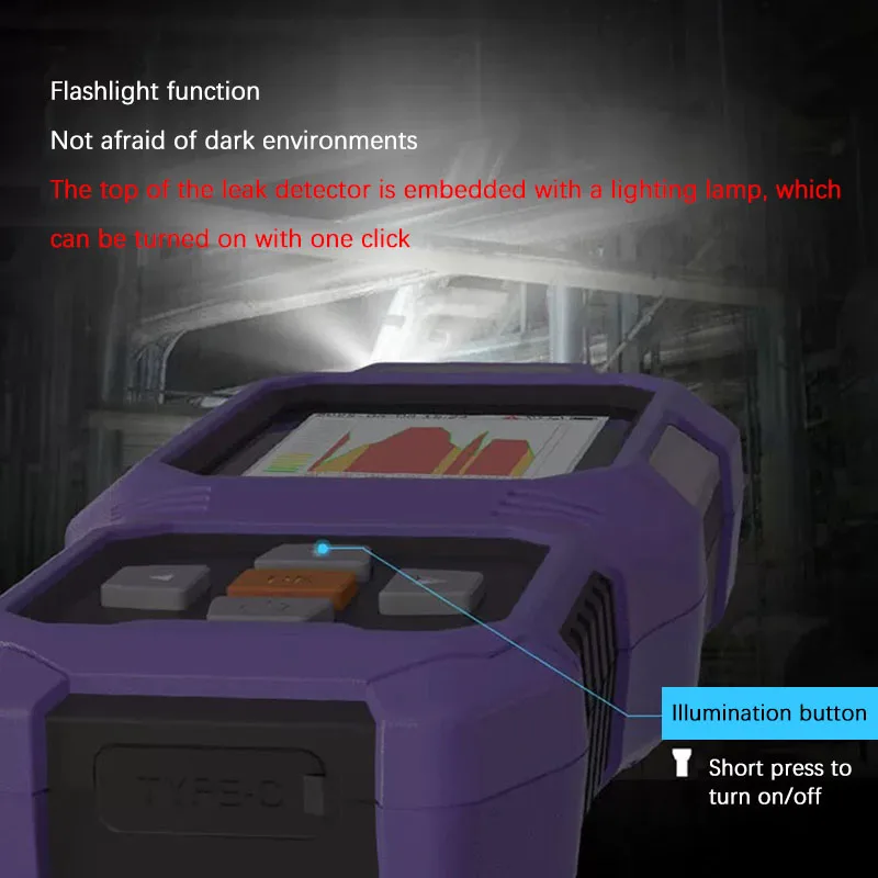 SF6 Gas Leakage Alarm Detector High Precision Sulfur Hexafluoride Tester For Qualitative Leak Detection