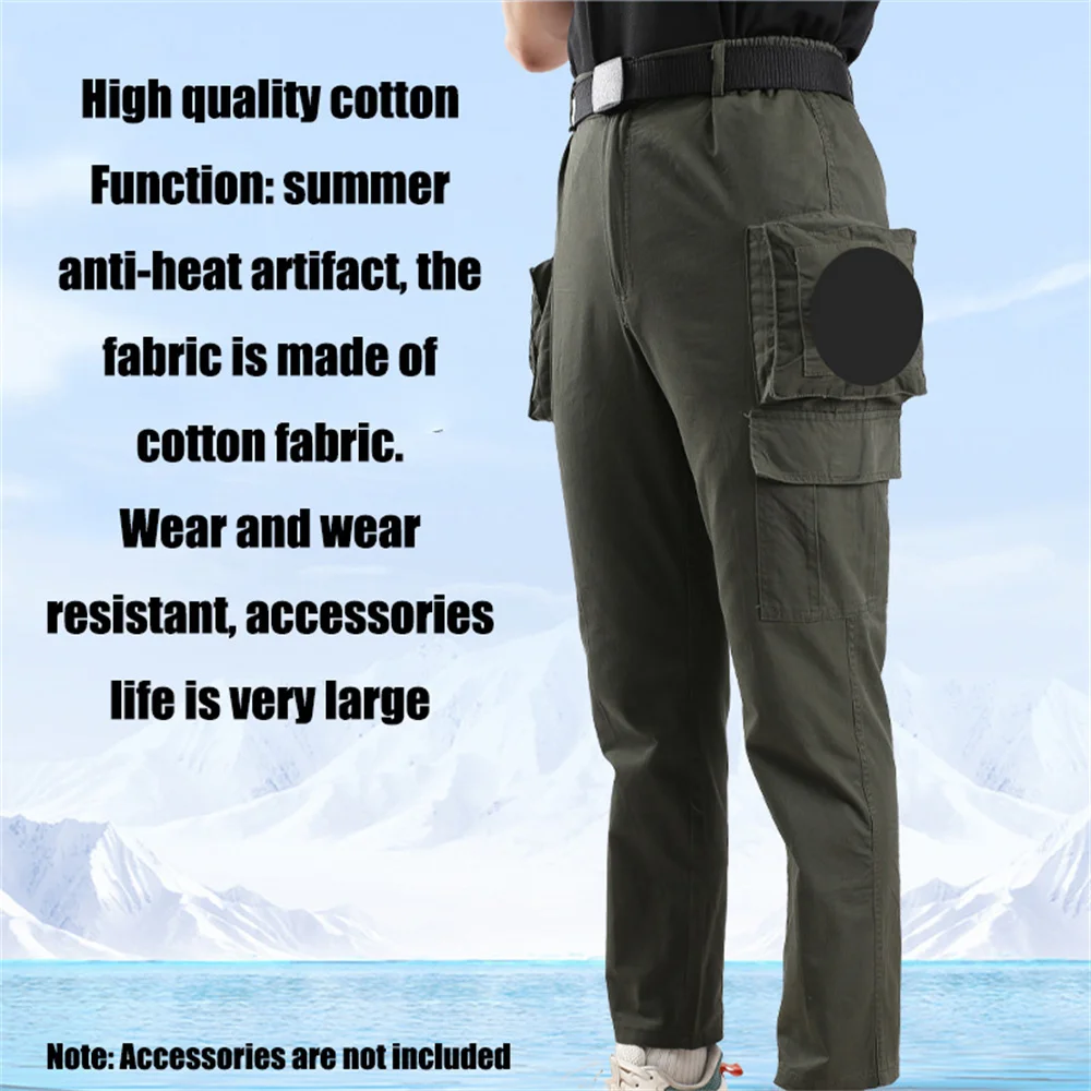 2023 Fan Pants Fishing Camping Ride Climbing Hiking Sports Fan Suit Air-Conditioning Clothes With Fan Pure Cotton Site Welder