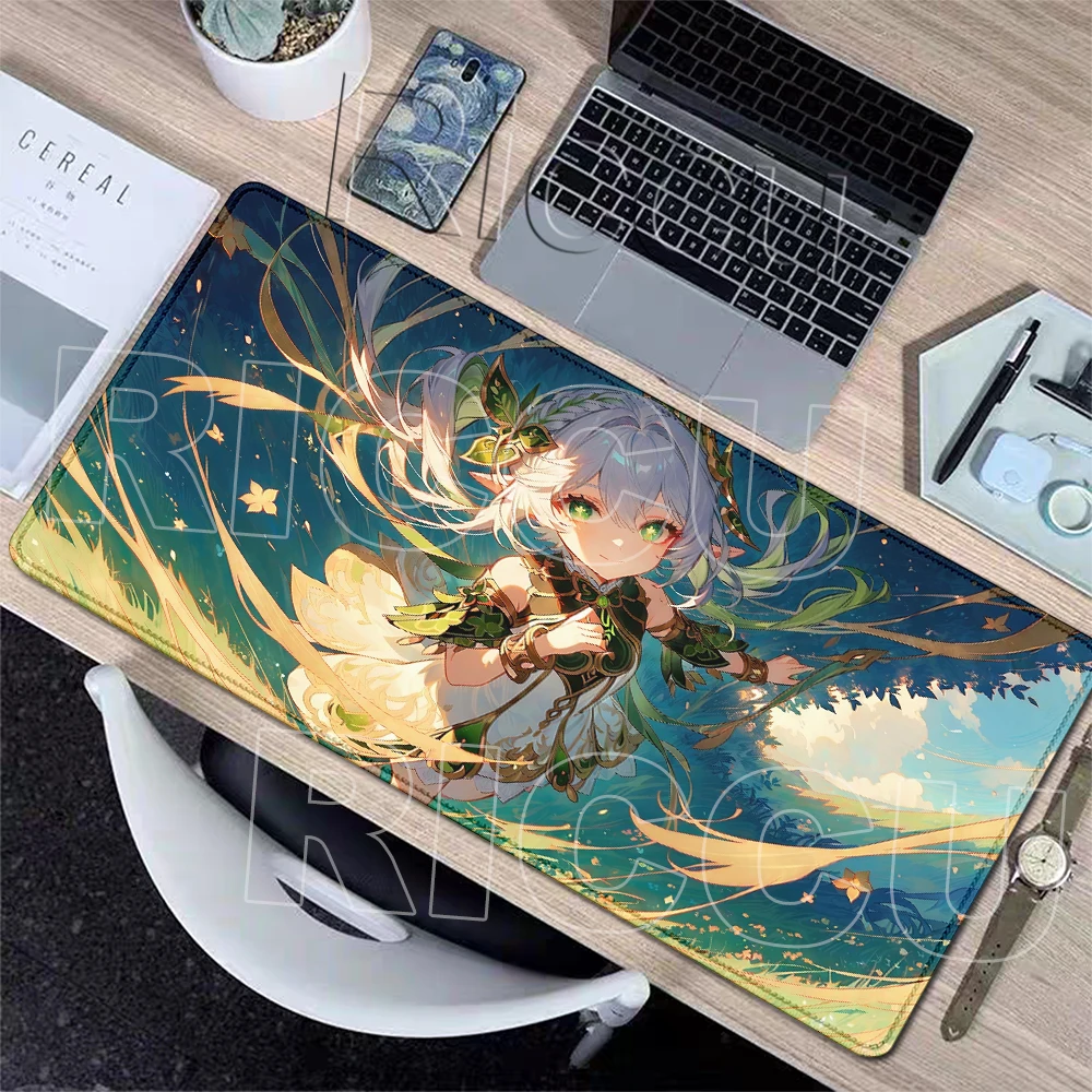 Genshin Impact Mouse Pads Aesthetics Kawaii Anime Game Nahida PC Desk Interior Accessories Mat Laptop Gaming Non-slip Mouse Pads