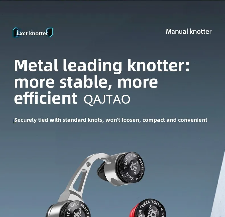 QAJTAO Vollmetall-Schnurknoter FG GT für Kohlefaser- und PE-Schnur, Schnellknoter für Meeresangeln, Doppelverriegelungsmodell – Detail 1