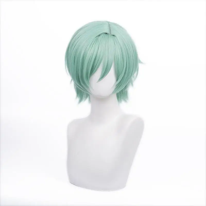 Game Ensemble Stars Kazehaya Tatsumi Cosplay Wig Cyan Short Hair Heat Resistant Synthetic Halloween Party Accessories Props