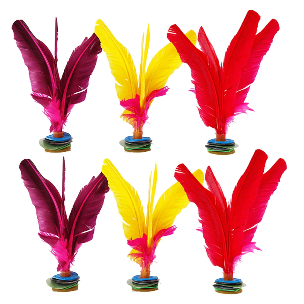 

6 Pcs Flower Shuttlecock Student Kick Shuttlecocks Toy Four Holes Kicking Game Chinese