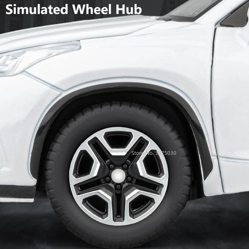 1/32 합금 자동차 모델 SUV 크라운 클루거 금속 다이캐스트 장난감, 높은 시뮬레이션 차량 풀백 문짝, 어린이를 위한 컬렉션 선물 오픈 가능