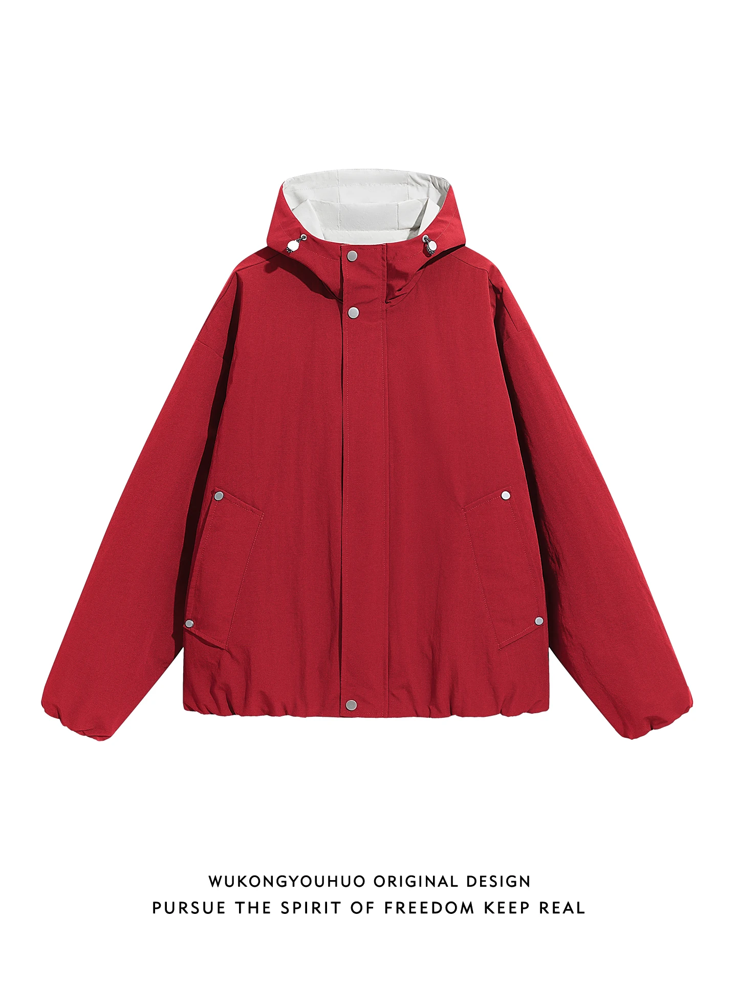 

Полуоткрытая весенняя куртка унисекс с капюшоном в стиле ретро, функциональная, в американском стиле, парная верхняя одежда