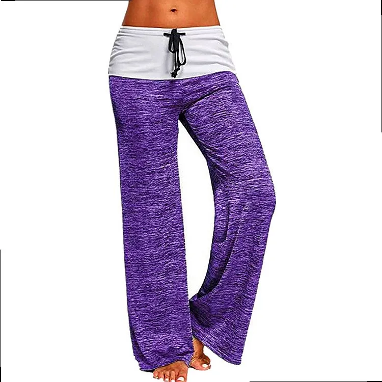 Women's Yoga Pants Wide Leg Casual Lounge Pants Patchwork Joggers Overall Jumpsuit Playsuit for Spring Summer