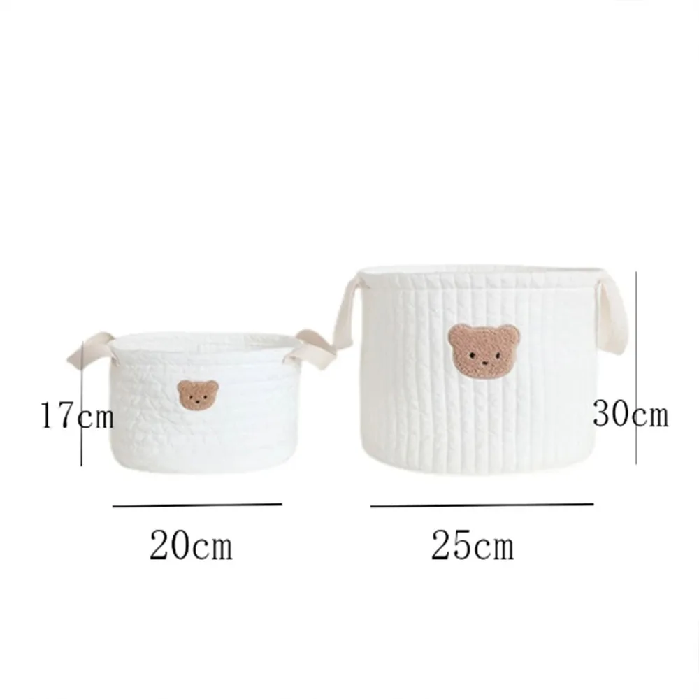 Personalized Name Cute Bear Storage Basket Embroidered Baby Item Storage Bag Newborn Diaper Sorting Basket with Customized Name