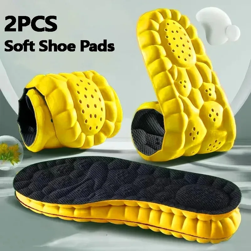 Technology Sports Insoles for Shoes PU Sole Soft Breathable Shock Absorbing Cushion Running Orthopedic Arch Support Insoles