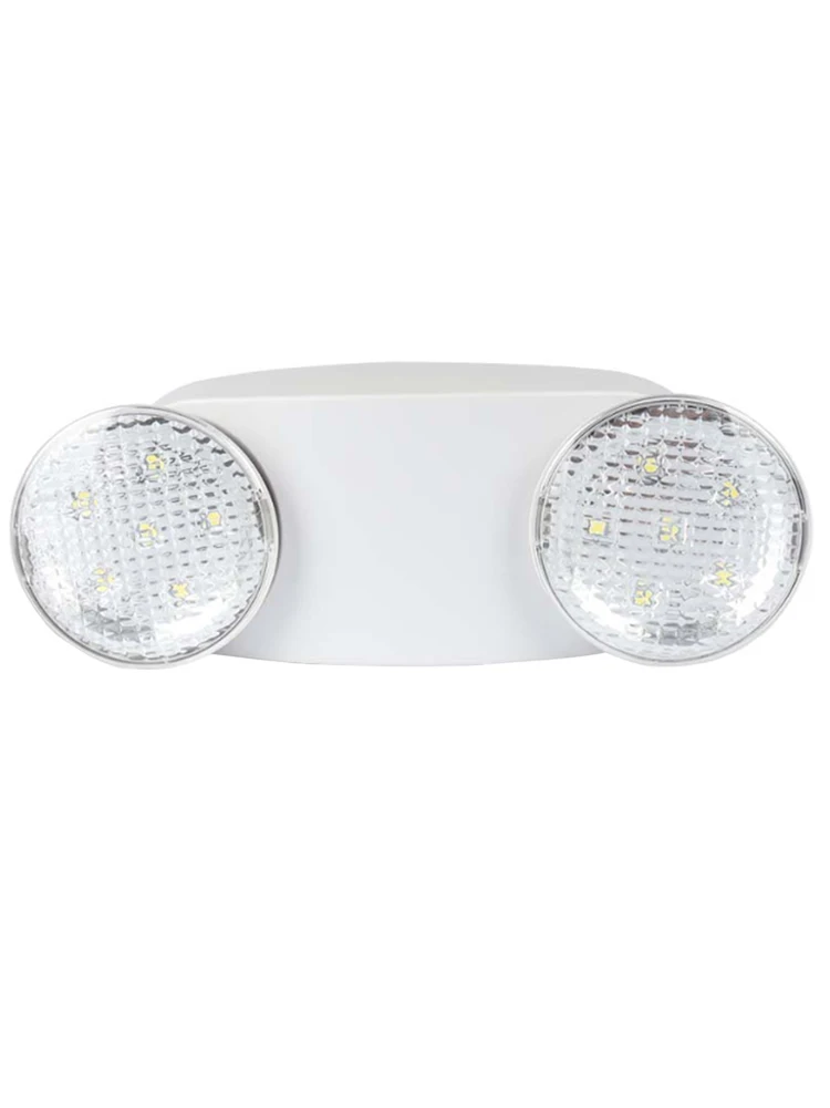 Witte Veiligheid Verstelbare Noodverlichting Ip30 Waterdicht Voor Thuis Twee Hoofd Led Lamp Plug In Commerciële Hotels Met Batterij Back-Up