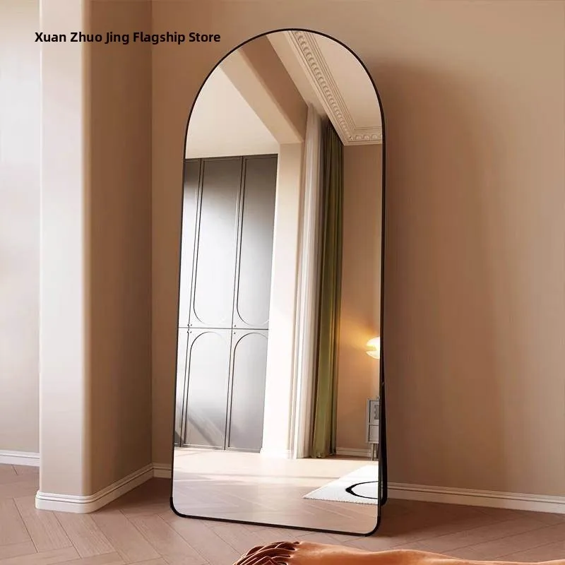 

Fashionable Floor Mirror Wall Hanging Bedroom Girls Dormitory Clothes Store Try-On Mirror Retro Style Customizable with Light