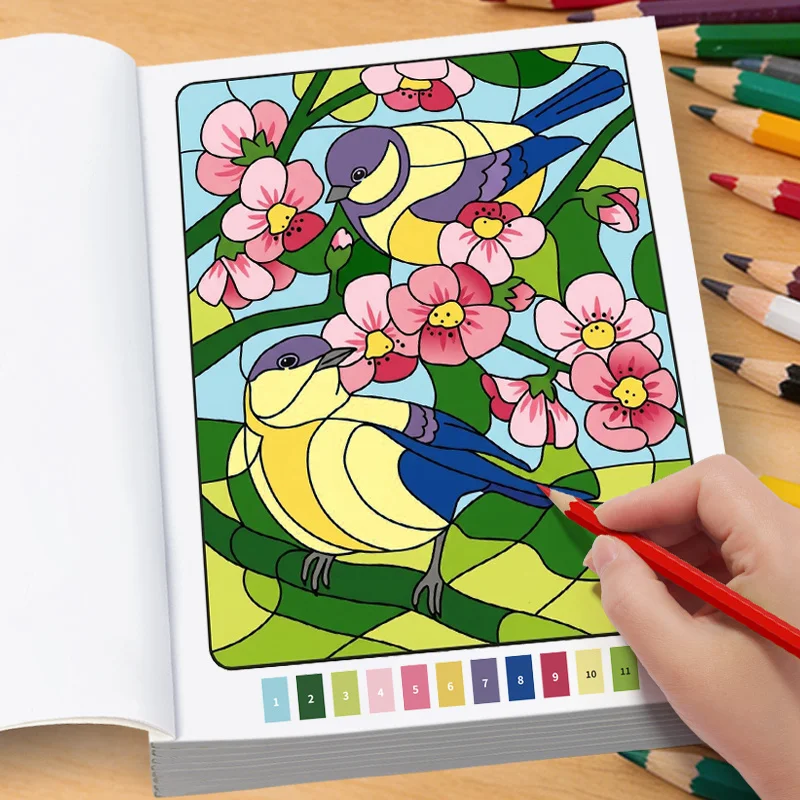 A Digital Coloring Book For Adult Healing And Decompression, With Cat/Tiger/Tropical Fish/Flower Bird/Raccoon Themes, 32 Pages