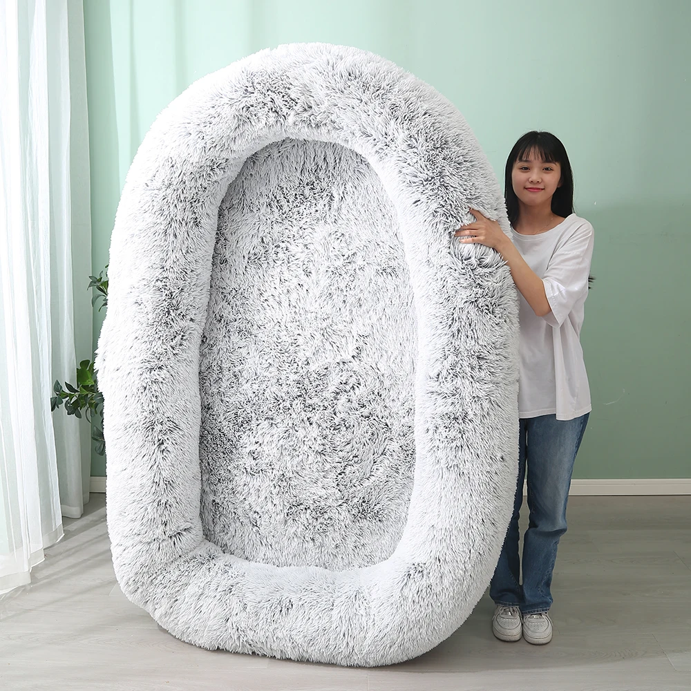 Popular Washable Matress Memory Foam Large Size Pet Sofa Bed Giant Round Plush Cozy Humans Dog Bed for People Adults