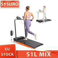 SYSURO S1L MIX Foldable Walking Pad Treadmill, 2.5HP Motor, 0.6-6.2MPH Speed, HIIT Mode, 9% Incline, 5-Layer Running Belt