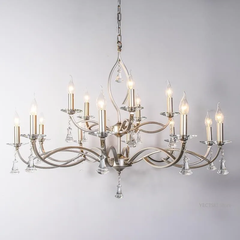 American style countryside chandelier, simple French style bedroom light, candles, creative dining room lighting fixtures