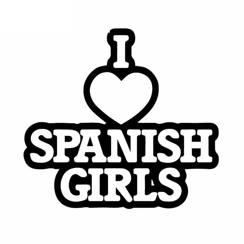 

Car Sticker I Love Spanish Girl Funny PVC Car Decoration Sticker Accessories Creative Waterproof Black/White,15cm*13cm