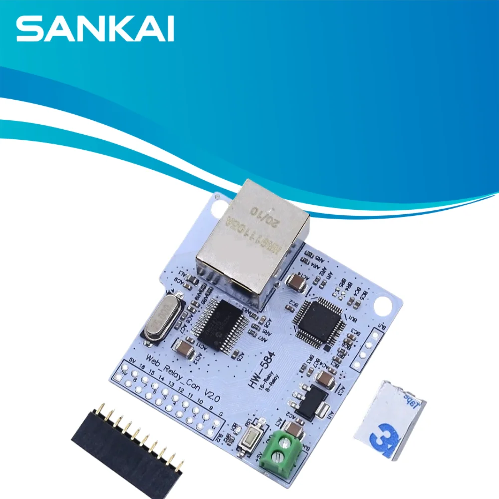 ENC28J60 W5100 8/16-Ch Network Relay Board, 5V DC, RJ45 Remote Control Switch