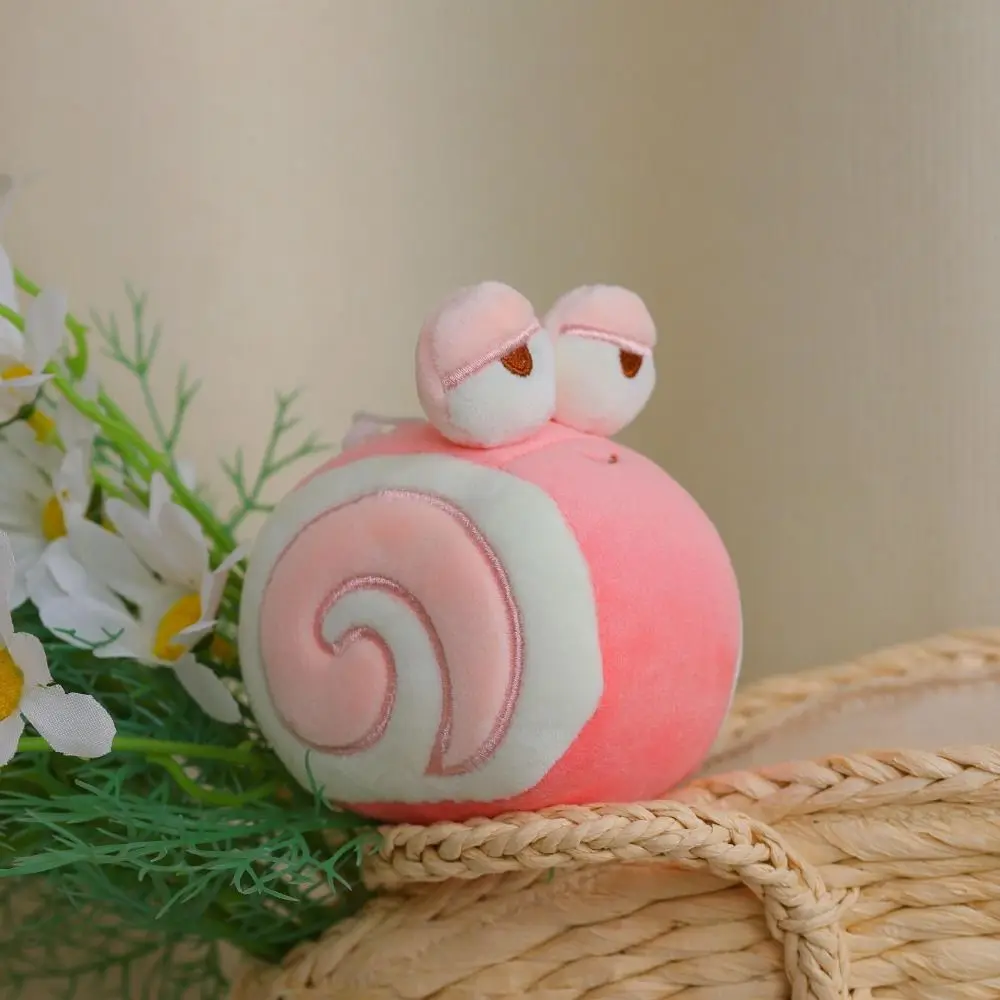 Llavero Kawaii de felpa/algodón PP, caracol suizo, 7CM, adornos para bolso