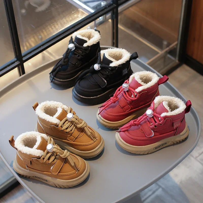

Autumn Winter Children Shoes Baby Girls Boys Snow Boots Outdoor Toddler Kids Sneakers Soft-soled Non-slip Infant Plush Boots