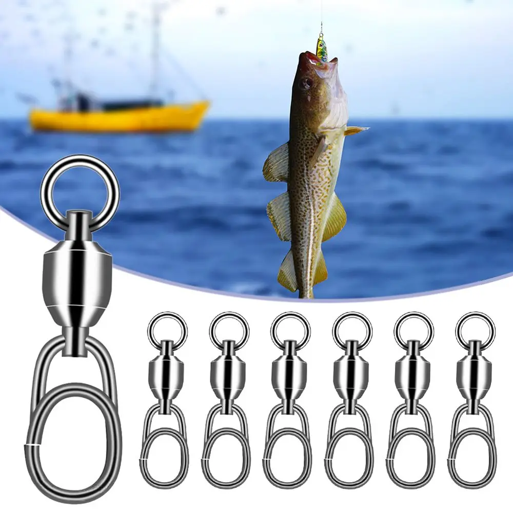 

Steel 10pcs Rolling Swivel Jig Fishing Tools Connecting Ring Lure Connector Hooked Snap Fishhook Swivel Oval Split Rings