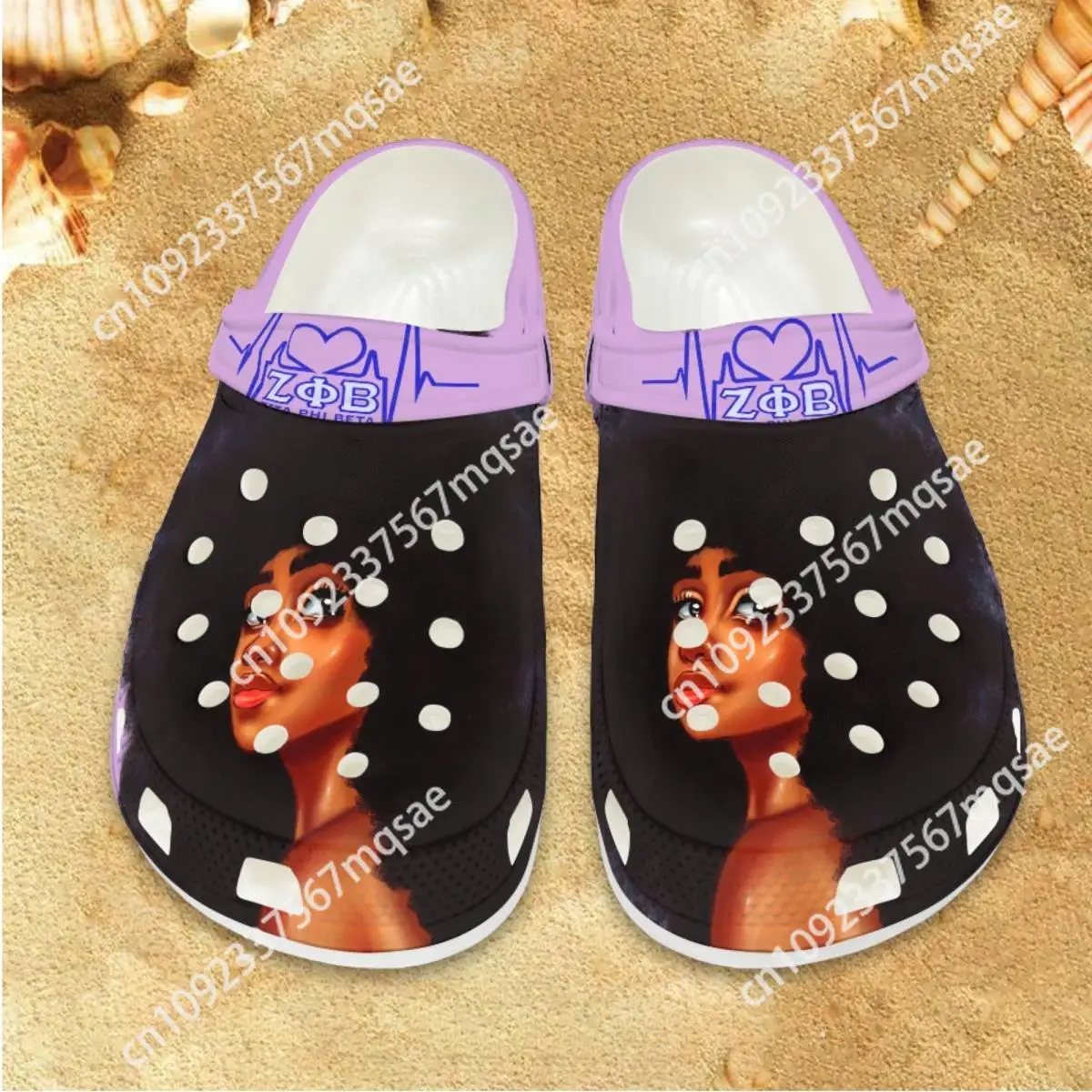 

Zeta Phi Beta Fashion Ladies Indoor Sandals African Women Design Casual Anti-Slip Slippers Breathable Popular Flats Slip On Gift